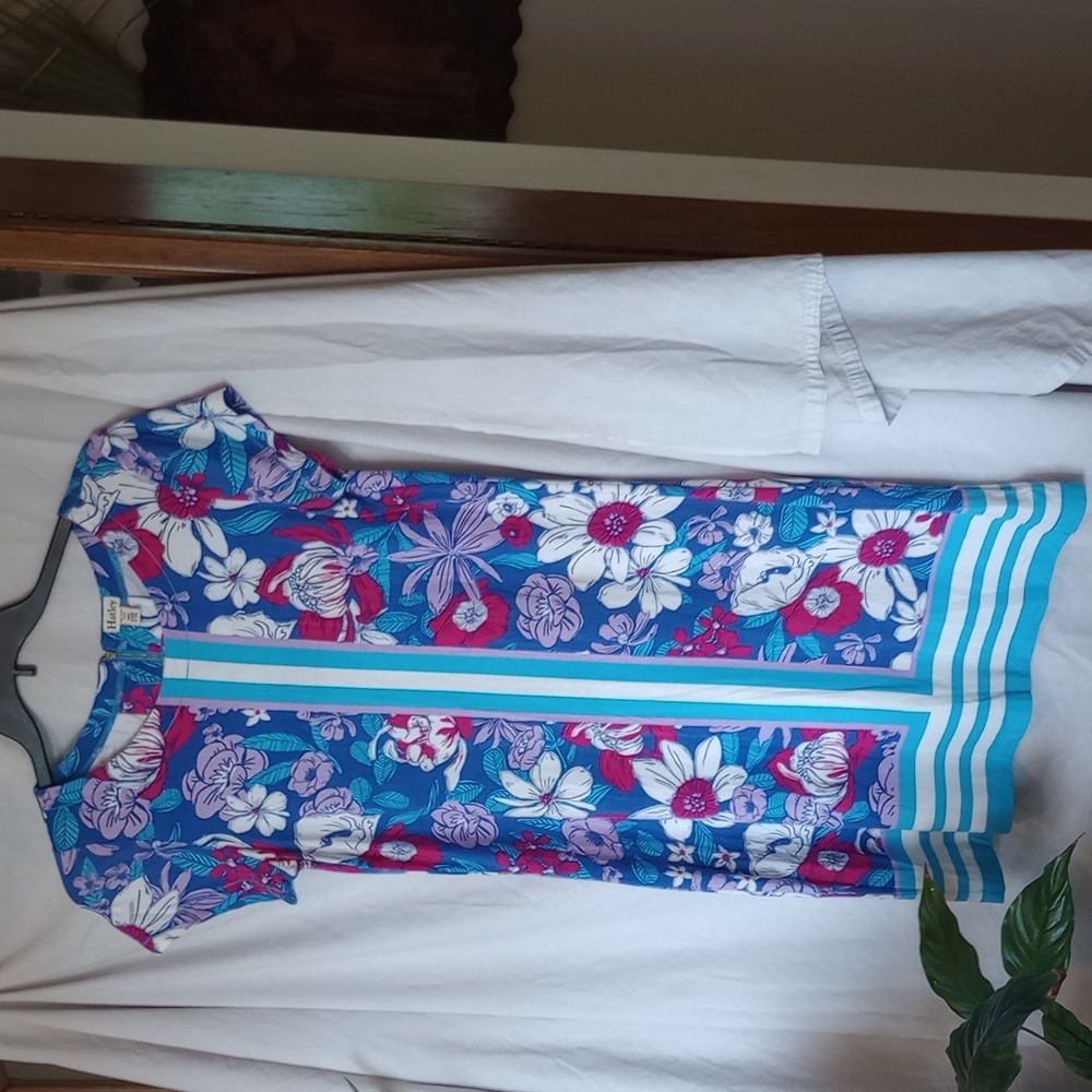 Hayley blue/floral lightweight summer dress
